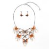 Painted lifelike butterflies necklace set